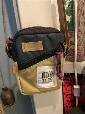 Topo Designs Tan and Dark Green Mini Crossbody Belt Bag